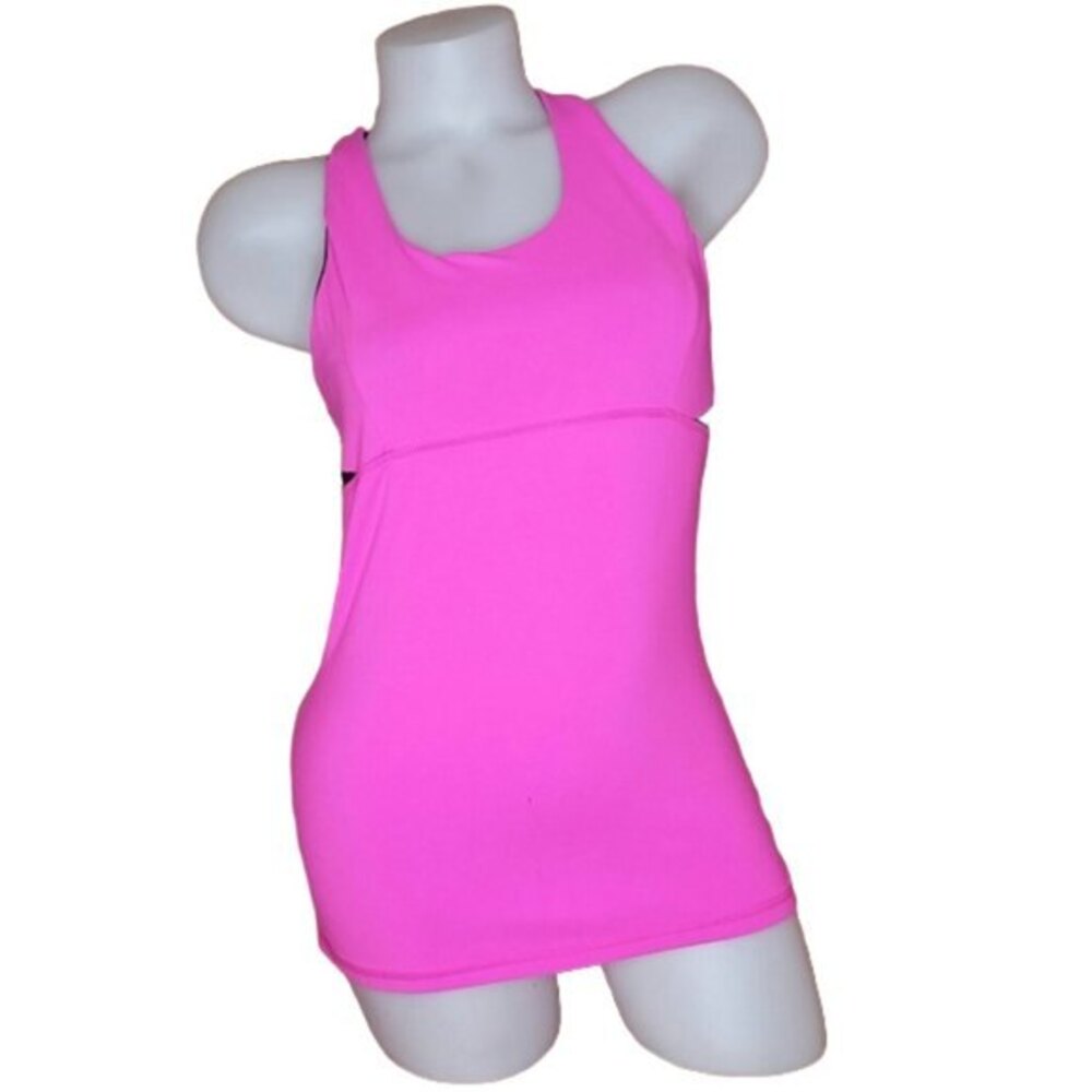 Champion Sports Bra Fitted Tank Hot Pink & Black M